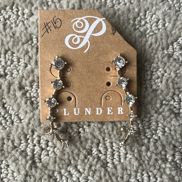 Plunder cubic zirconia post earrings - Picture 1 of 2